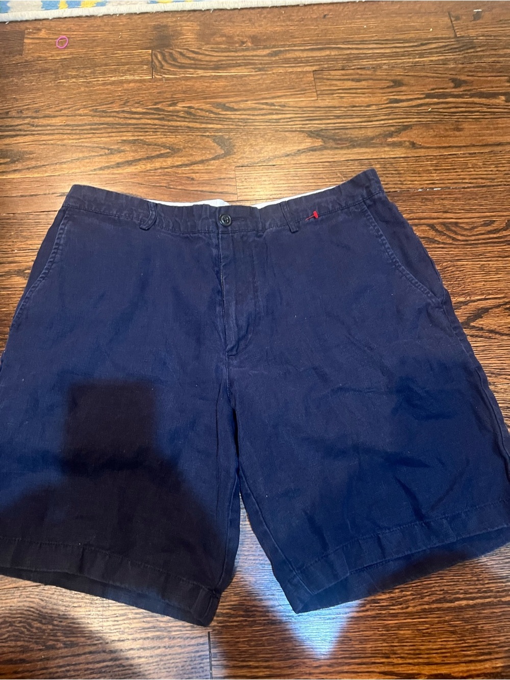 Club Monaco Navy Blue Flat Front Men's Shorts